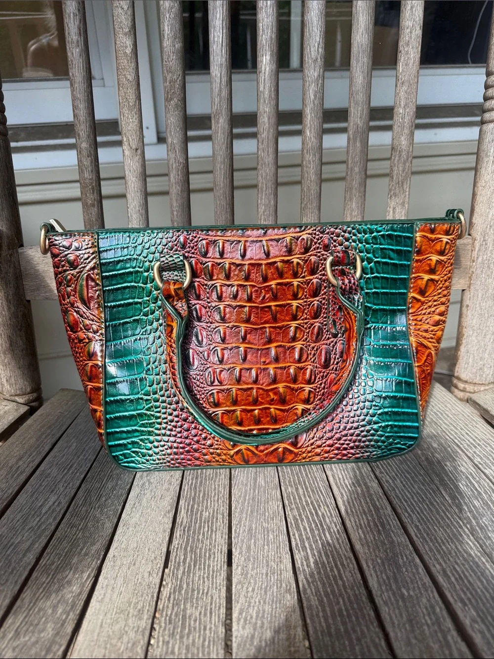 NEW Multicolor Croc-Embossed Handbag